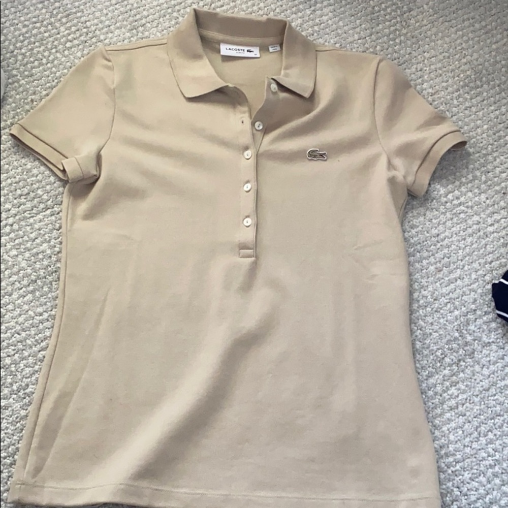 Lacoste beige polo size small